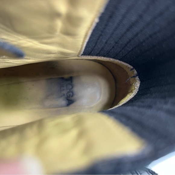 TOGA Pulla Black Leather Western Metal Buckle Ankle Boots Festival Booties - Picture 13 of 16